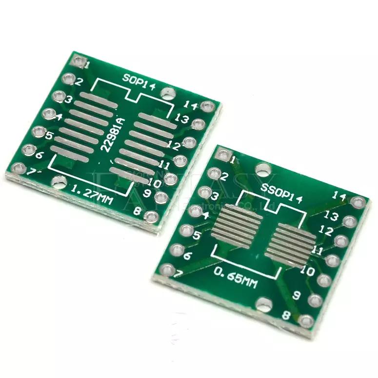  PCB  SO14-DIP14 adapter 1.27/0.65mm