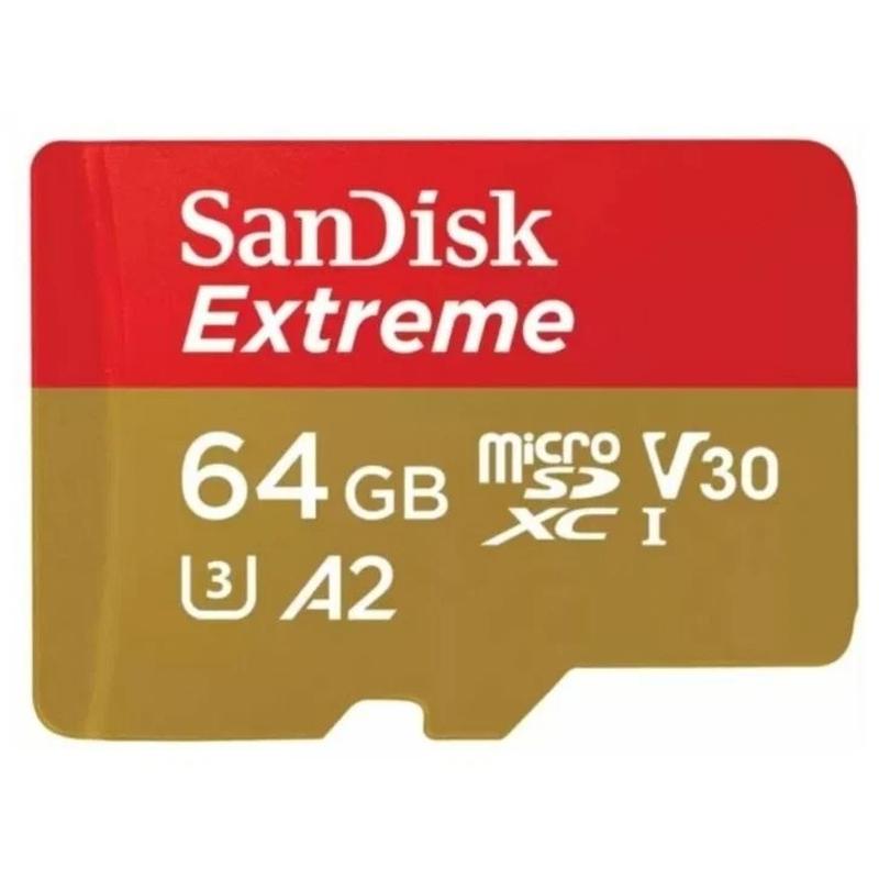    64Gb microSDXC Sandisk Extreme UHS-I U3 V30 A2 (170/80 MB/s)