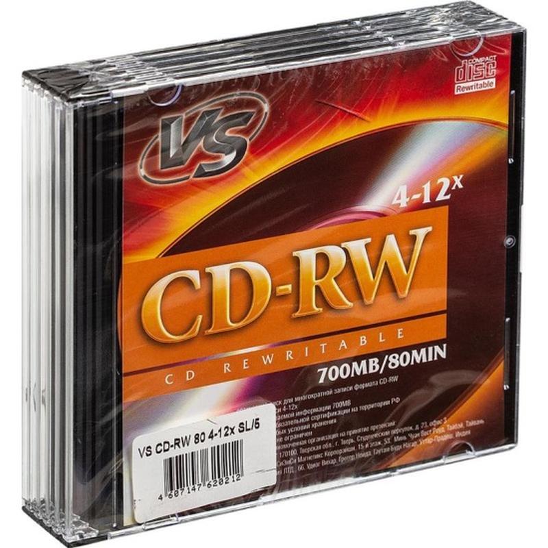  CD-RW  700MB 4-12x,  5  slim box, VS