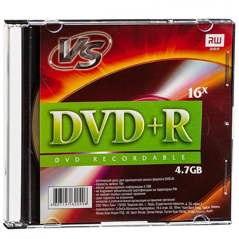   DVD+R 4.7GB 16x,  1  slim box, VS