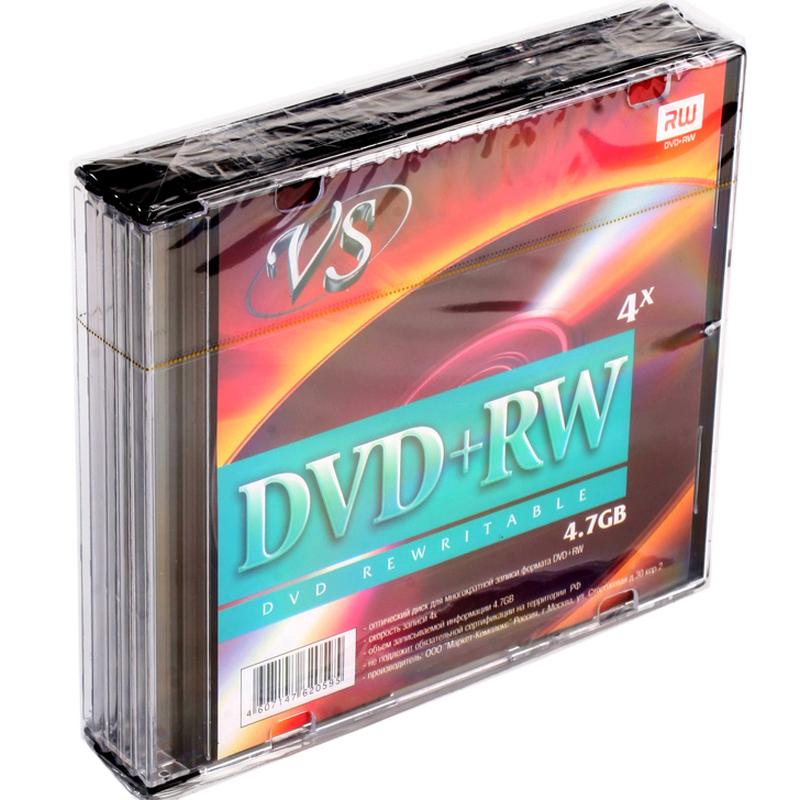   DVD+RW 4.7GB  4x,  5  slim box, VS