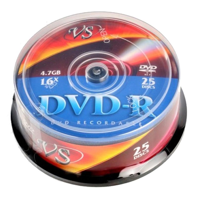   DVD-R 4.7GB 16x, 25  cake box, VS