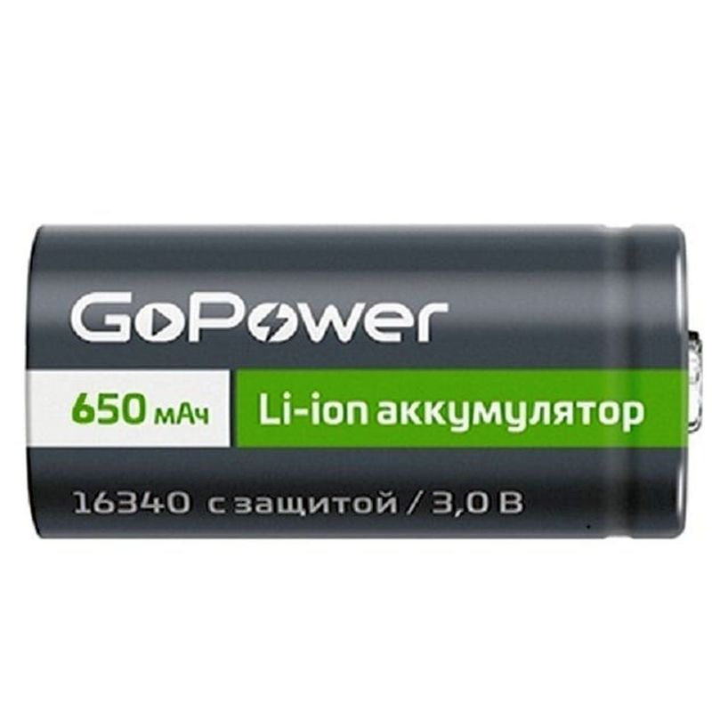  16340 LiIon 3.7V  550mAh, 16x34mm, CR123,  , GoPower