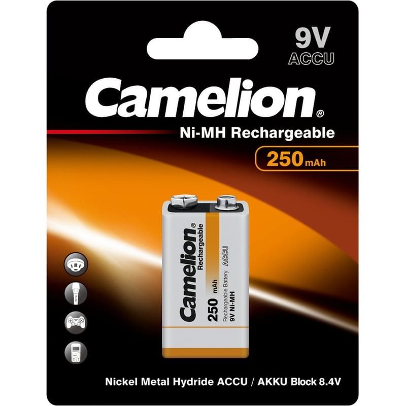  9.0V  250mAh NiMH 6F22 , Camelion