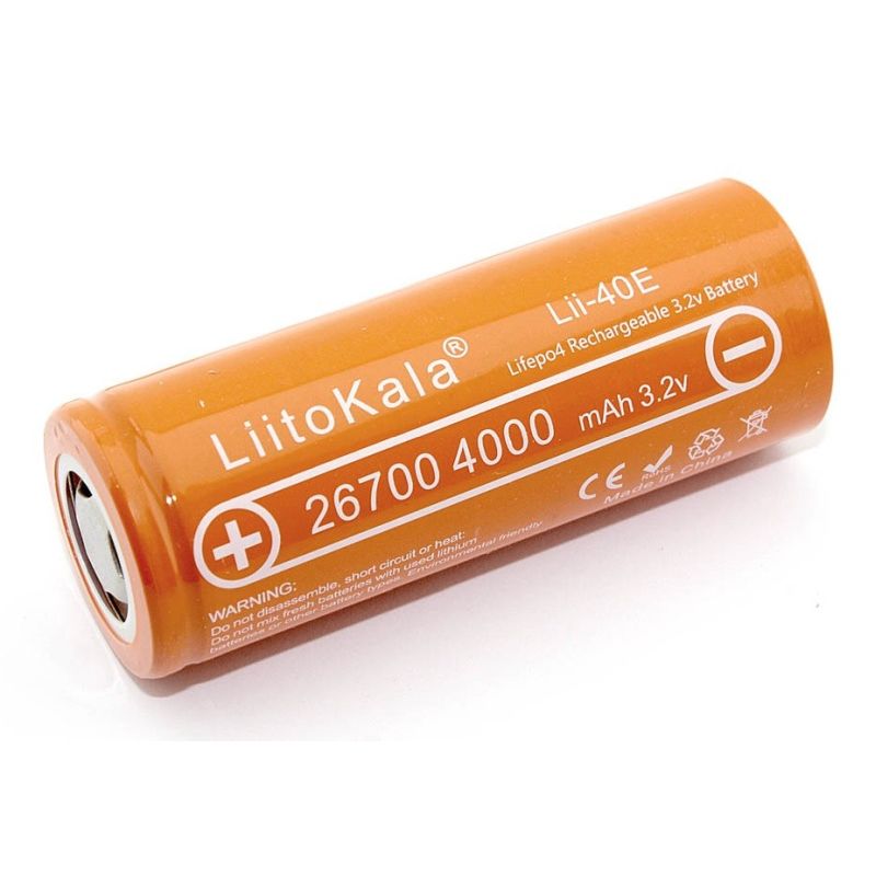  26700 LiFePO<sub>4</sub> 3.2V 4000mAh, 26x70mm, LiitoKala