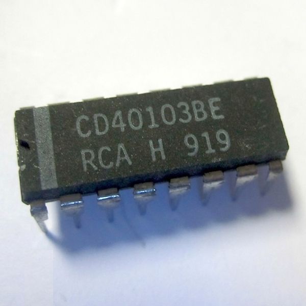 CD40103 :   CMOS 8-Stage Presettable 8-Bit Binary Synchronous Down Counter 
 : DIP16
 : 
MC140103, HEF40103, TC4...