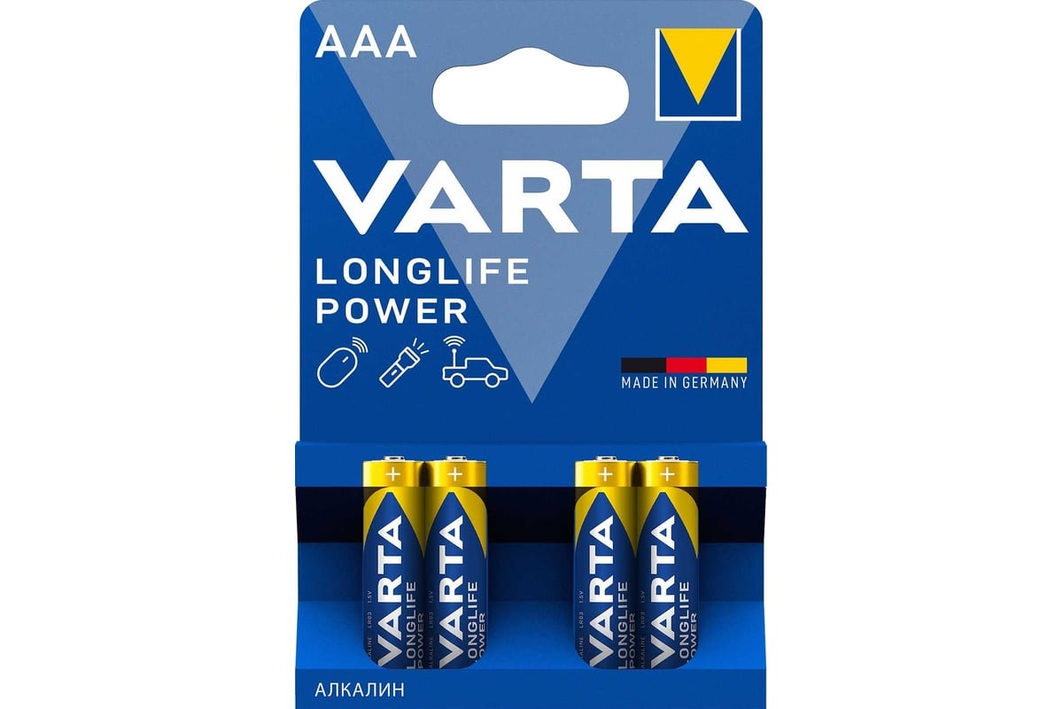  AAA ,  4 , Varta Longlife Power (High Energy),  :   A/LR03, (   ~ 10.5*44.5mm )  V...