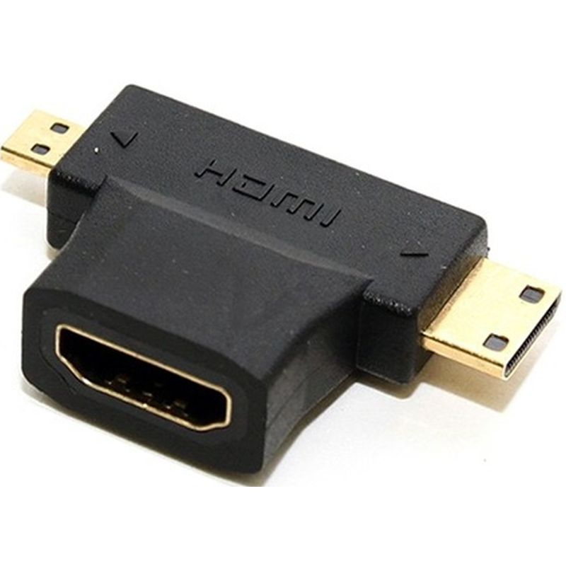  HDMI 19F // - miniHDMI+microHDMI 19M //, , 