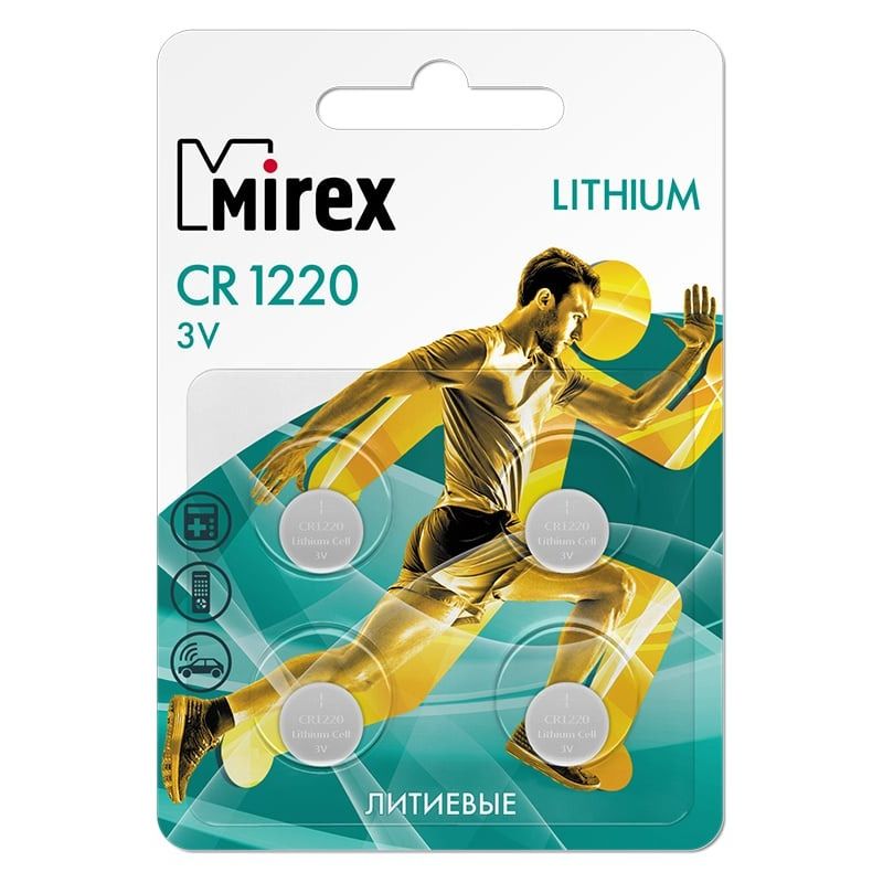 CR1220, 4 , Mirex :   CR1220 ,  3V, ∅12x2.0mm,  4  , Mirex...