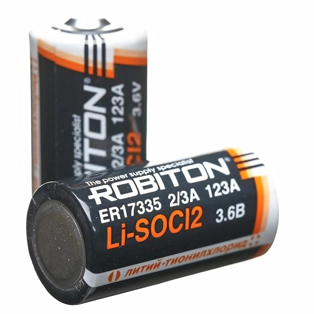  3.6V  1800mAH  Li-SOCL2, ER-17335, 2/3A (17*34mm), 2 ,  , Robiton