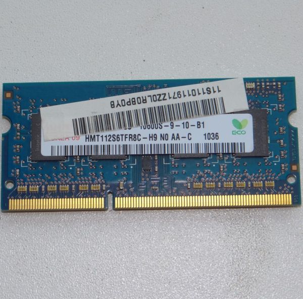 SO-DIMM 1GB DDR3 PC3-10600S 1333MHz Hynix HMT112S6TFR8C-H9 :       1GB DDR3 Memory SO-DIMM 204pin PC3-106...