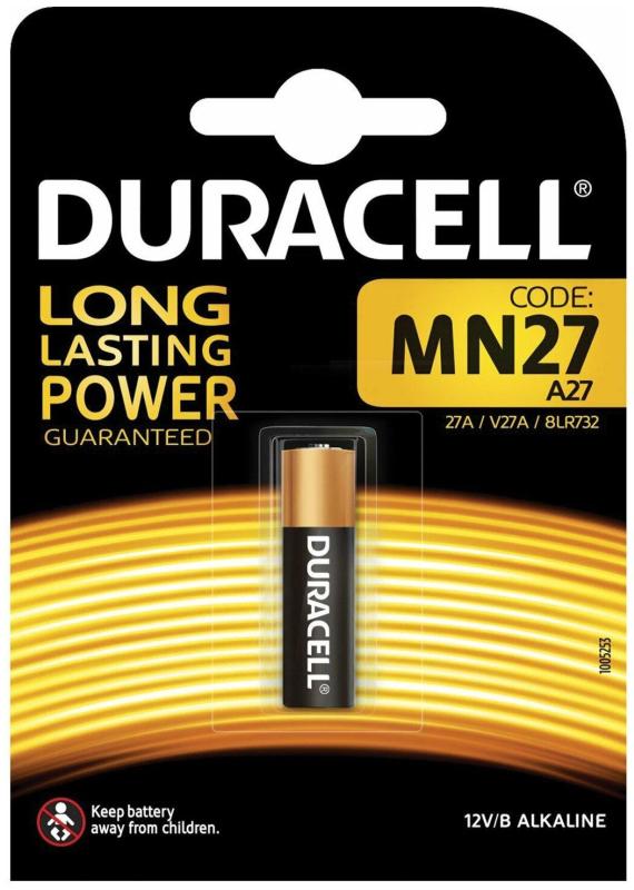  27A/MN27 12V, ,  7.8x28.0mm, 1, , Duracell :     12V 18mAH, ∅8x28mm, 1, , Dur...