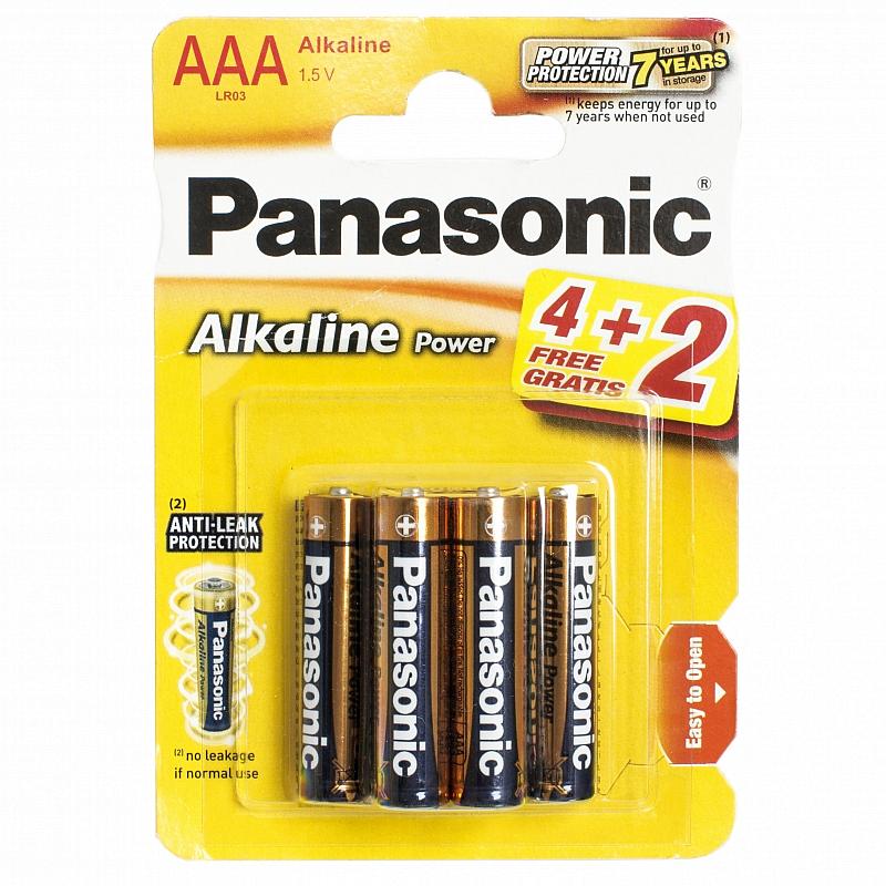  AAA ,  6 , Panasonic Alkaline Power, 