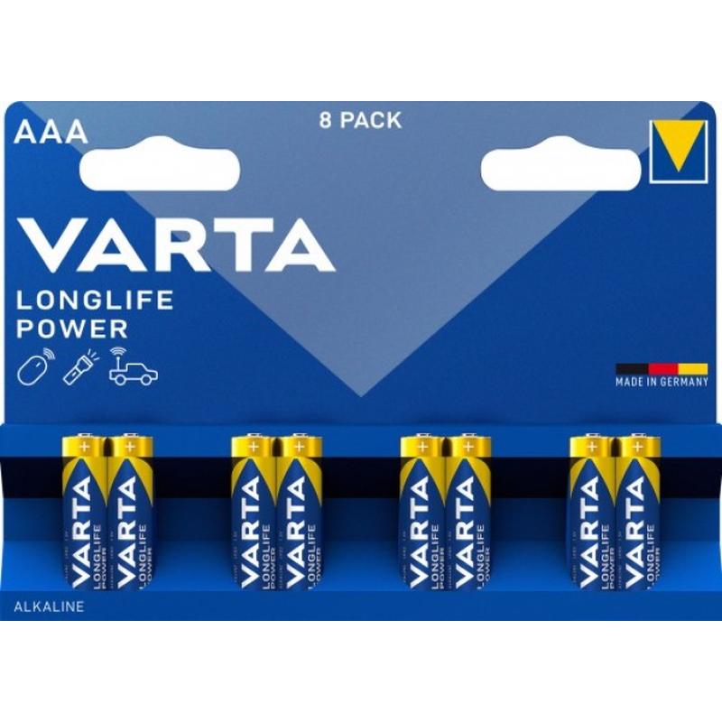  AAA ,  8 , Varta Longlife Power,  :   A/LR03, (   ~ 10.5*44.5mm )  Varta Longlife ...