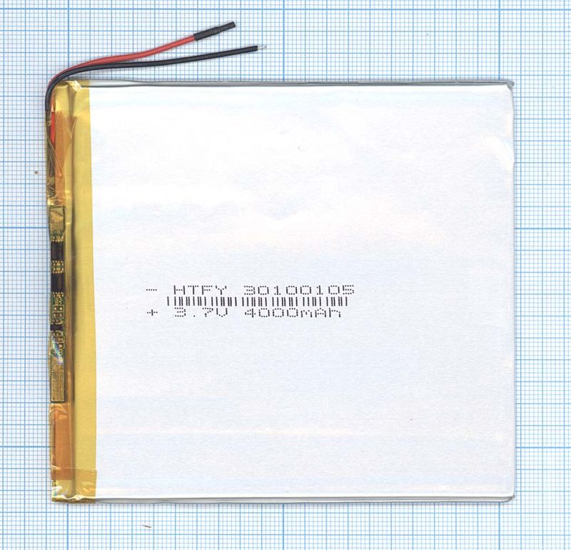  Li-Po 105 x100 x 3.0mm, - 3.7V, 4000mAH, LP30100105