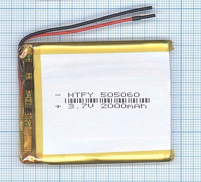  Li-Po  60 x 50 x 5.0mm, - 3.7V, 2000mAH, LP505060 :  LiPo - 3.7V, 2000mAH,   , 605...