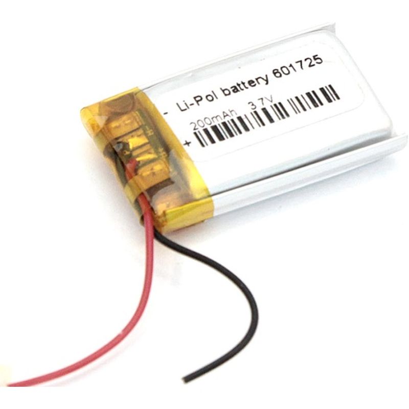  Li-Po  25 x 17 x 6.0mm, - 3.7V,  200mAH, LP601725 :  LiPo - 3.7V, 200mAH,   , 2517...