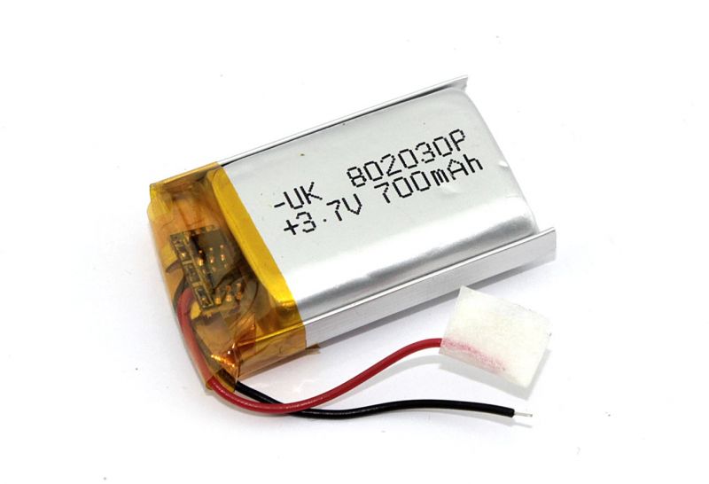  Li-Po  30 x 20 x 8.0mm, - 3.7V,  700mAH, LP802030 :  LiPo - 3.7V, 700mAH,   , 3020...