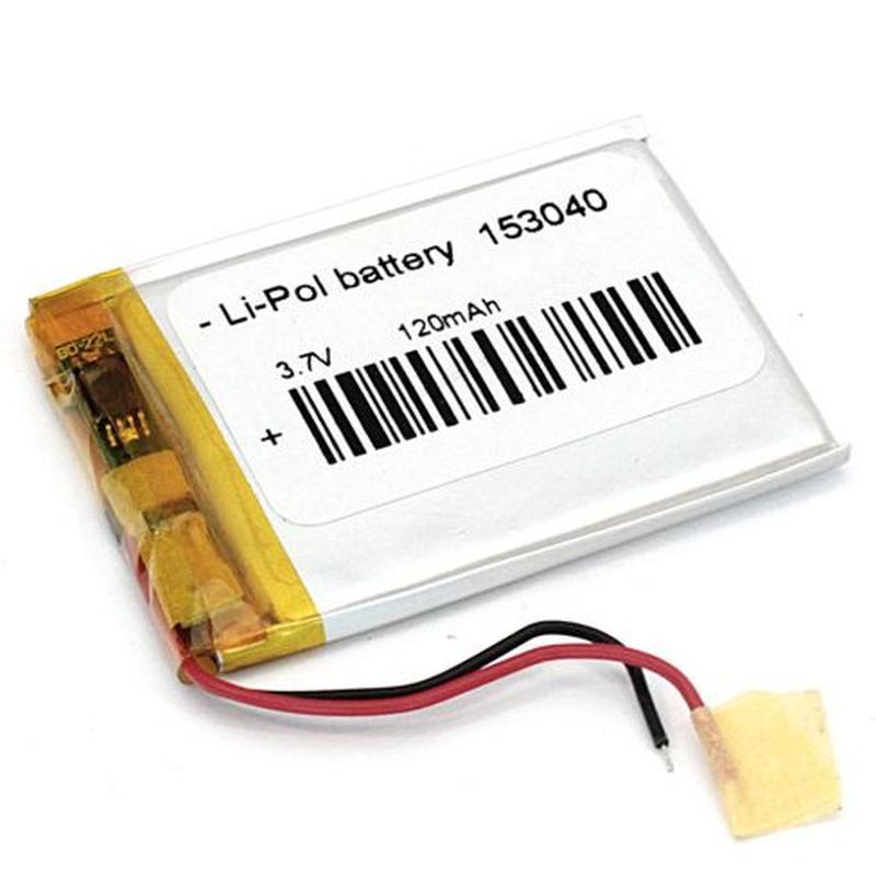  Li-Po  40 x 30 x 2.0mm, - 3.7V,  120mAH, LP153040