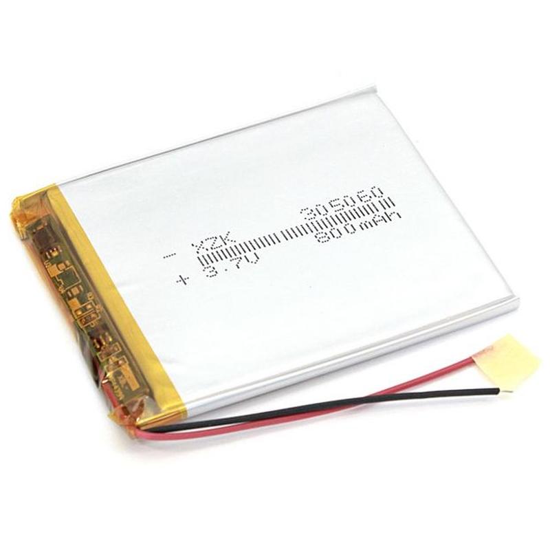  Li-Po  60 x 50 x 3.0mm, - 3.7V,  800mAH, LP305060