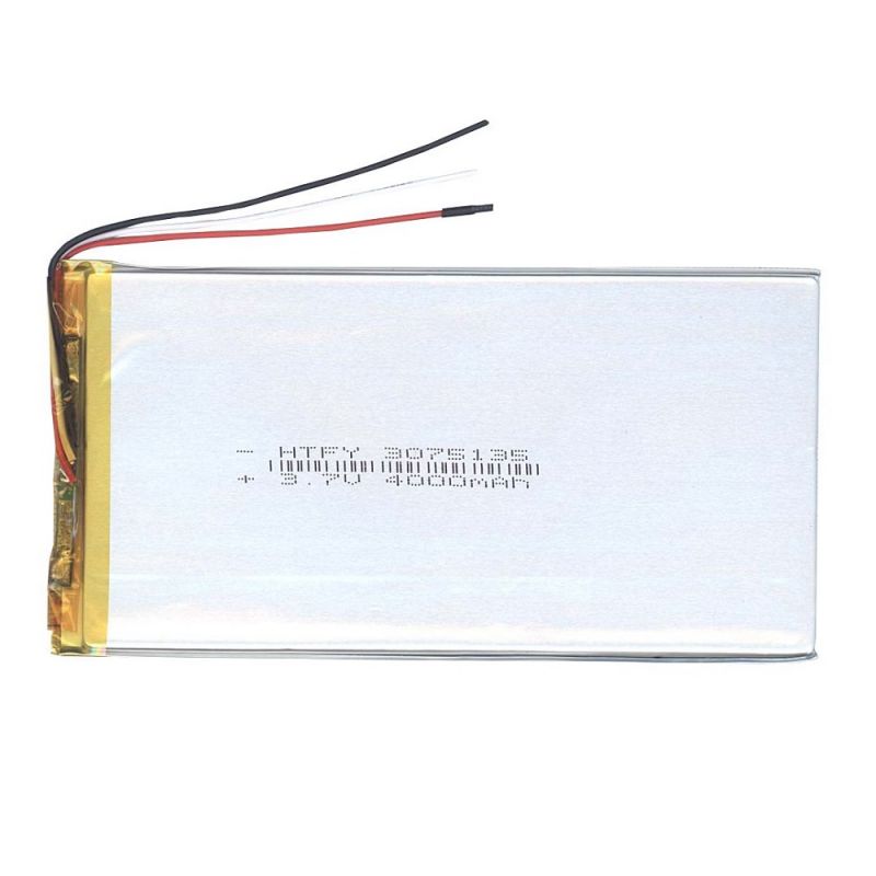  Li-Po 135 x 75 x 3.0mm, - 3.7V, 4000mAH, 3pin, LP3075135