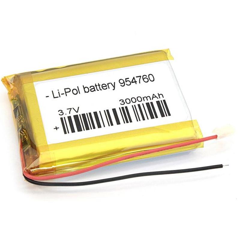  Li-Po  60 x 47 x 9.5mm, - 3.7V, 3000mAH, LP954760 :  LiPo - 3.7V, 3000mAH,   , 604...