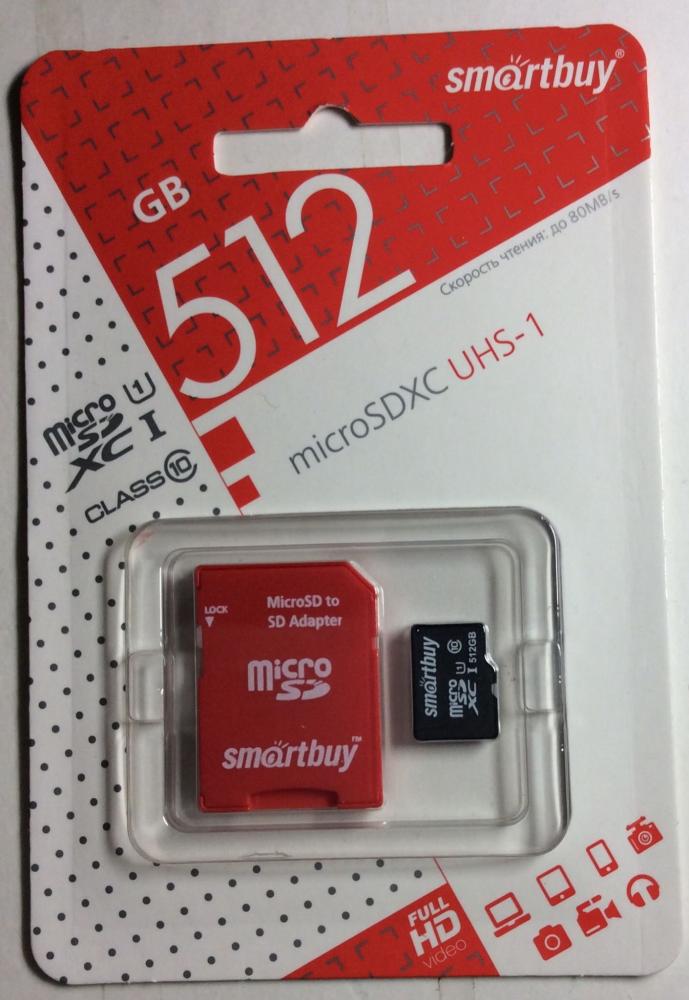   512Gb microSDHC SmartBuy Class 10 UHS-I,   SD