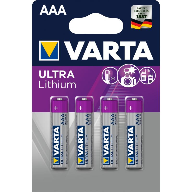  AAA ,  4 , Varta Ultra Lithium, ,  :   AA/FR03 (   ~ 14.5*49.5mm ) Varta Ultra Lith...