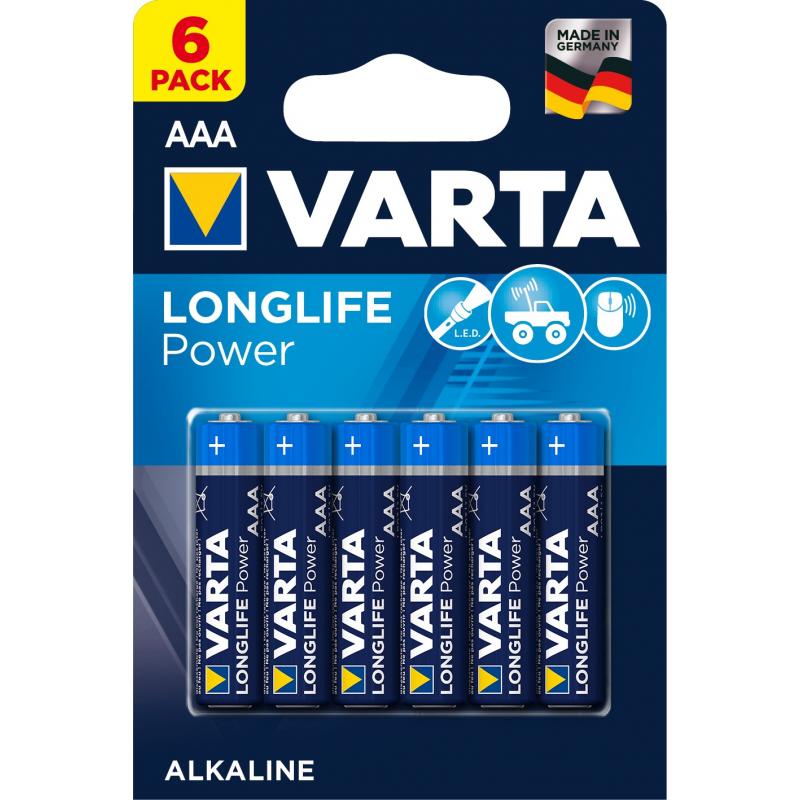  AAA ,  6 , Varta Longlife Power,  :   A/LR03, (   ~ 10.5*44.5mm )  Varta Longlife ...