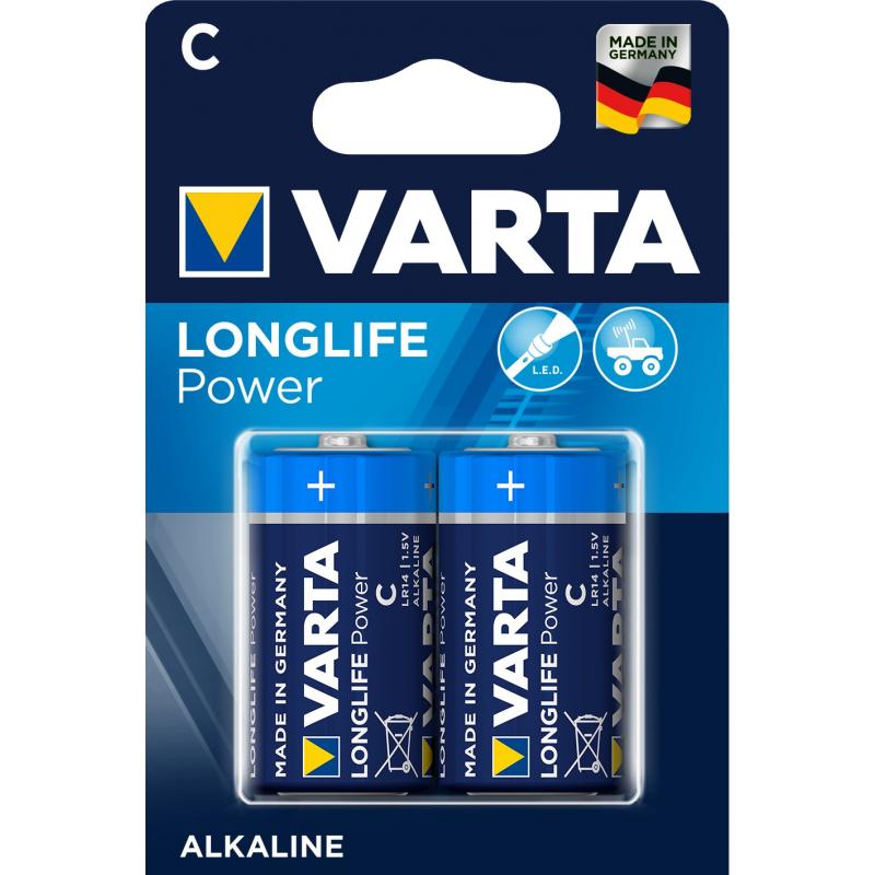  C ,  2 , Varta Longlife Power,  :  ,  C/LR14, (   ~ 26x50mm ) Varta Longlife Power,...