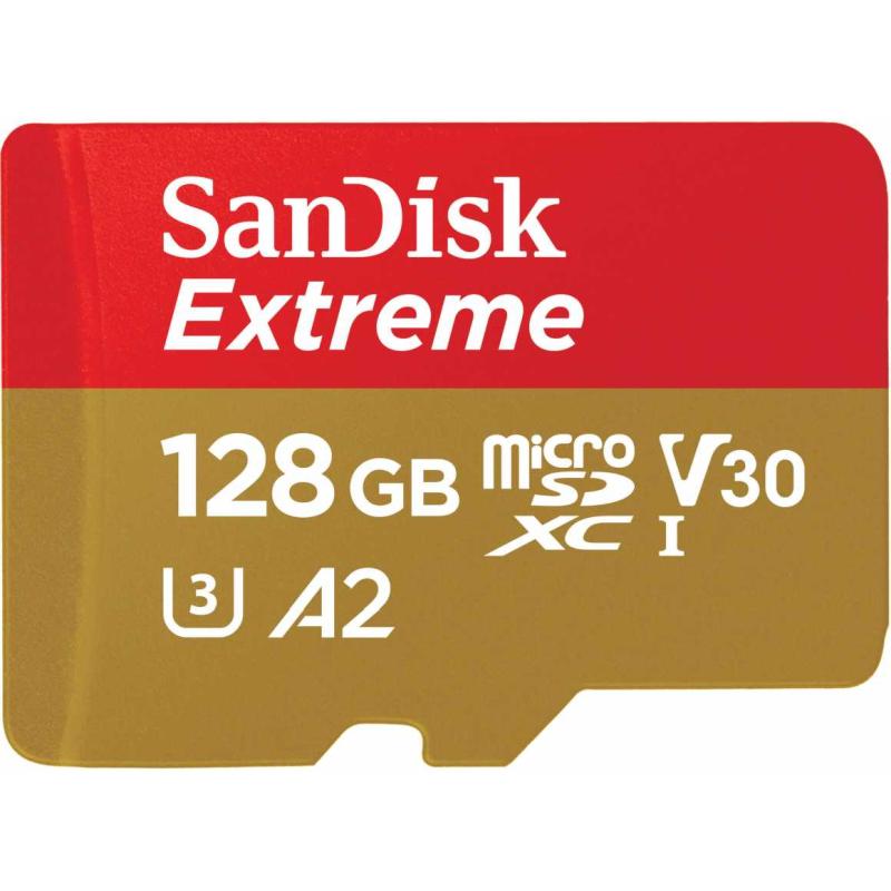   128Gb microSDXC Sandisk Extreme UHS-I U3 V30 A2 (190/90 MB/s)