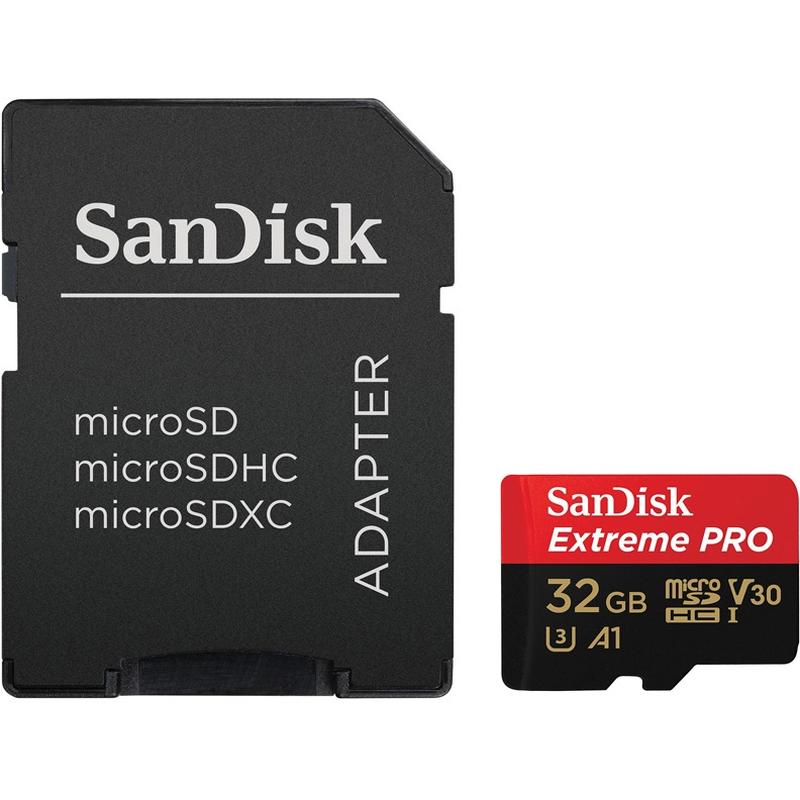    32Gb microSDHC Sandisk Extreme Pro UHS-I U3 V30 A1 (100/90 MB/s) + 