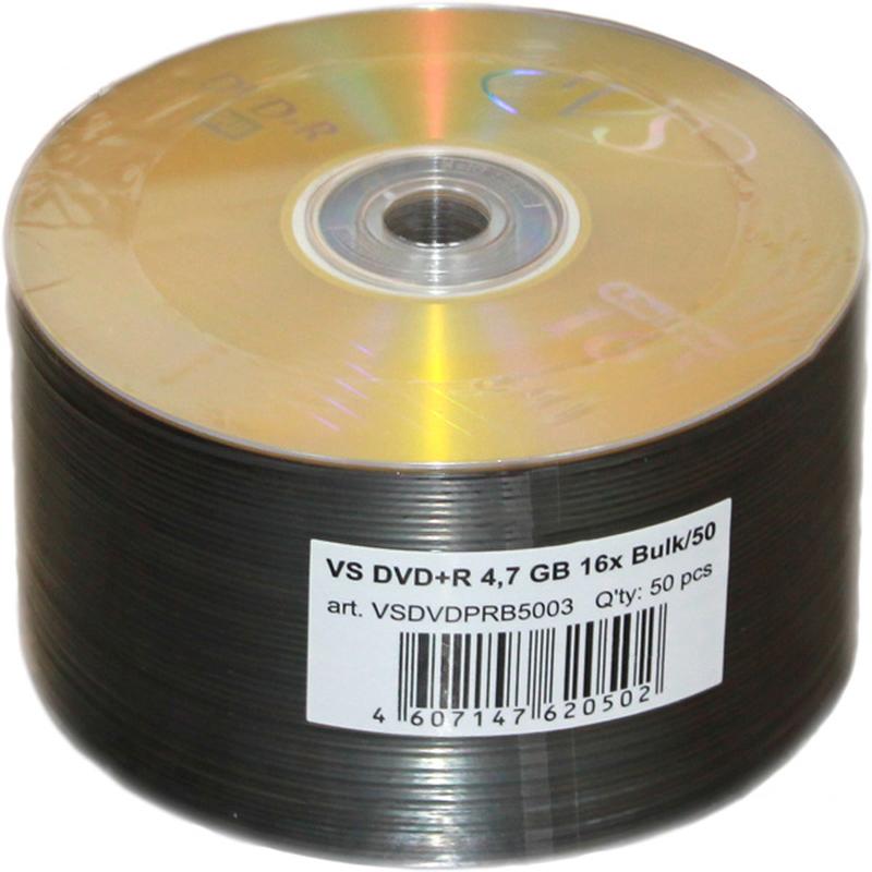   DVD+R 4.7GB 16x, 50  bulk, VS