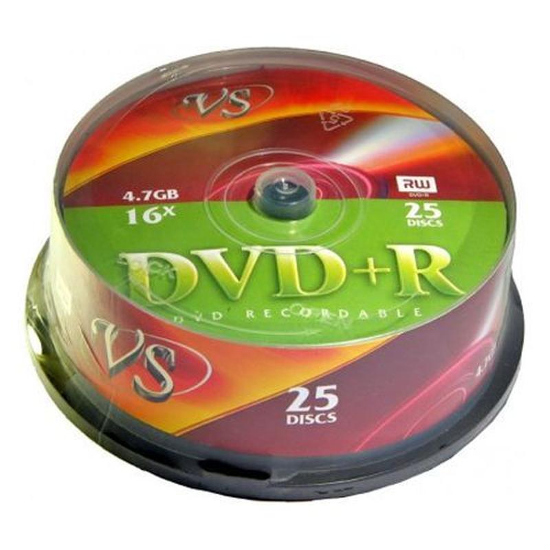   DVD+R 4.7GB 16x, 25  cake box, VS