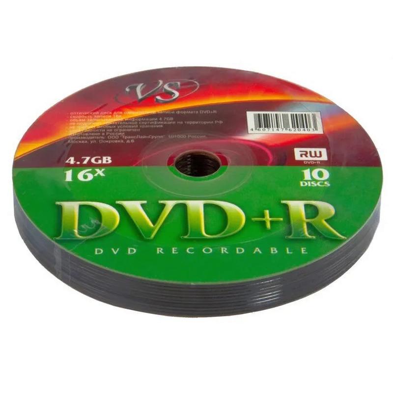   DVD+R 4.7GB 16x, 10  bulk, VS