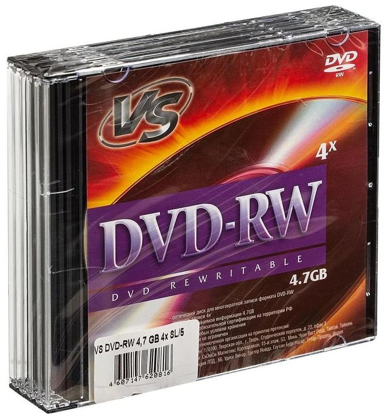   DVD-RW 4.7GB  4x,  5  slim box, VS
