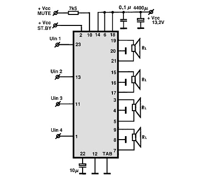 Ta8251ah схема усилителя мощности