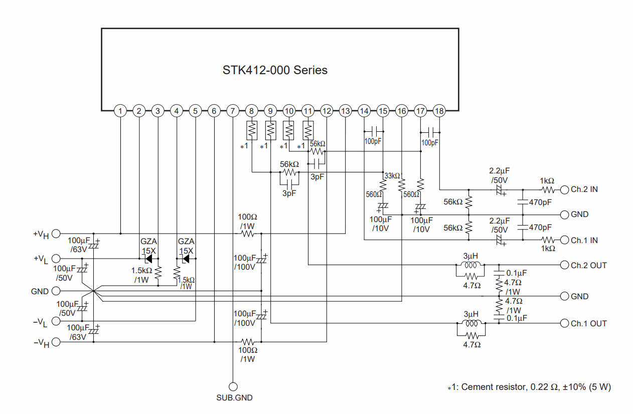 Stk412 020 схема включения