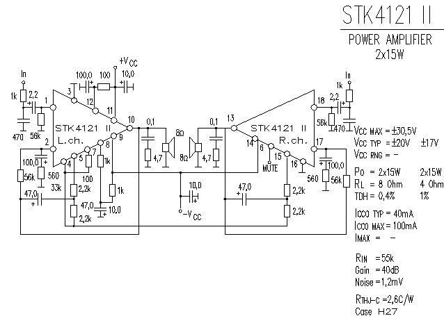 Stk411 240e схема включения